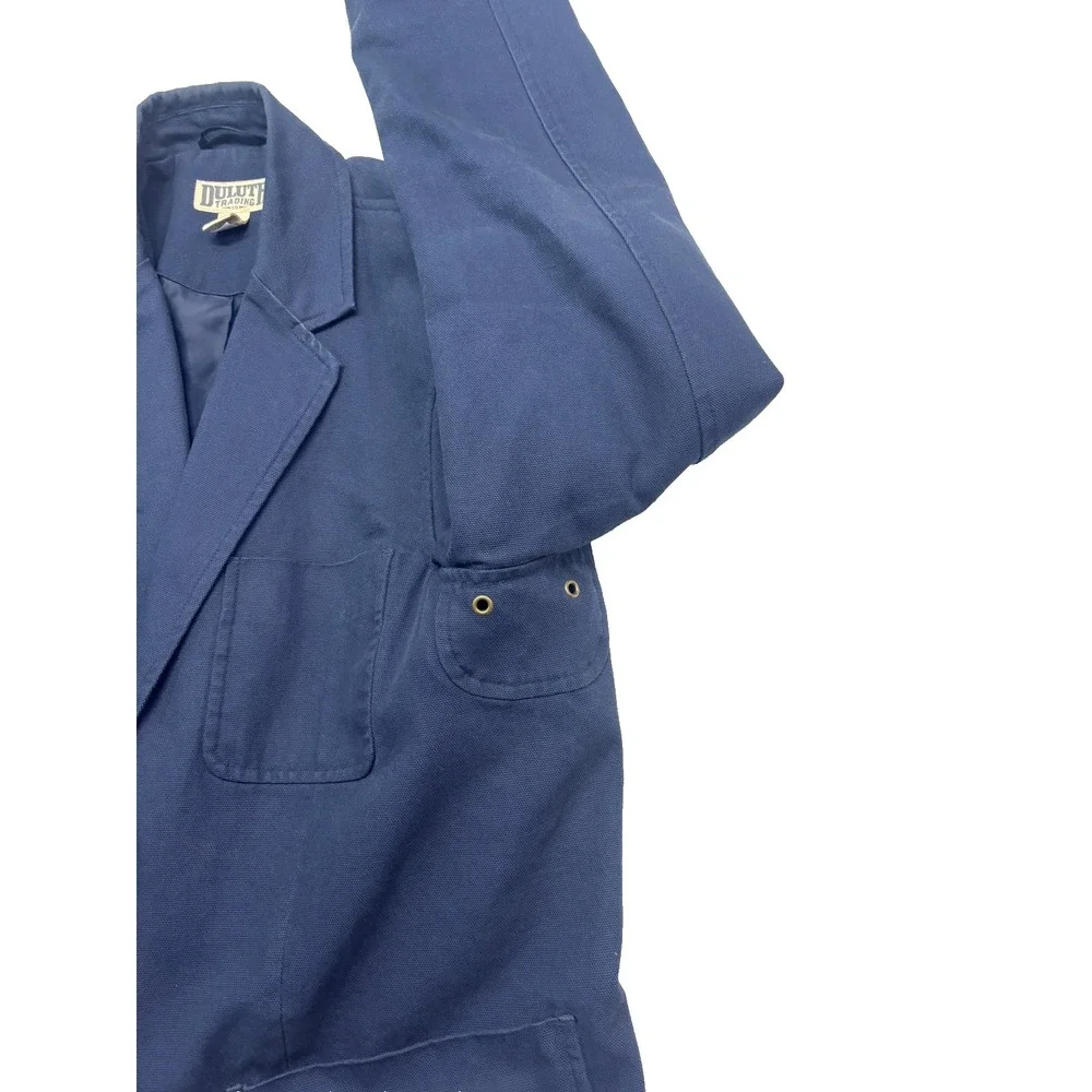 Duluth Trading XLT 50L Navy‎ Blue Presentation Jacket Blazer Canvas Cotton Work